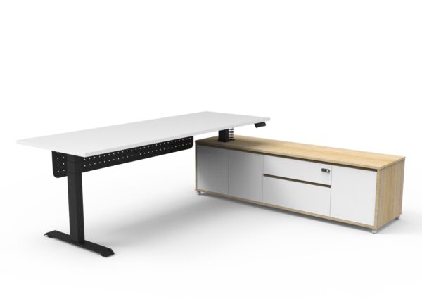 Boost Electric Height Adjustable - Executive Desk With Cabinet