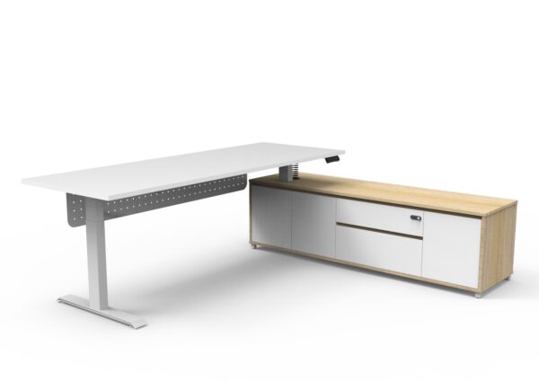 Boost Electric Height Adjustable - Executive Desk With Cabinet