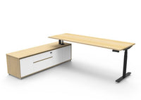 Halo (Round Legs) Electric Height Adjustable Executive Desk & Cabinet