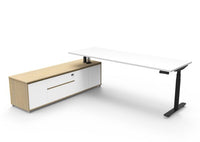 Halo (Round Legs) Electric Height Adjustable Executive Desk & Cabinet