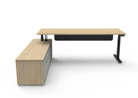 Halo (Round Legs) Electric Height Adjustable Executive Desk & Cabinet