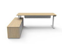 Halo (Round Legs) Electric Height Adjustable Executive Desk & Cabinet