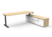 Halo (Round Legs) Electric Height Adjustable Executive Desk & Cabinet