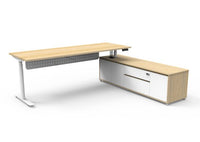 Halo (Round Legs) Electric Height Adjustable Executive Desk & Cabinet