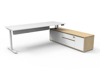 Halo (Round Legs) Electric Height Adjustable Executive Desk & Cabinet