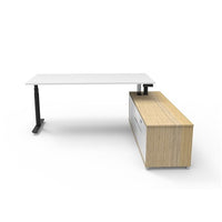 Halo (Round Legs) Electric Height Adjustable Executive Desk & Cabinet