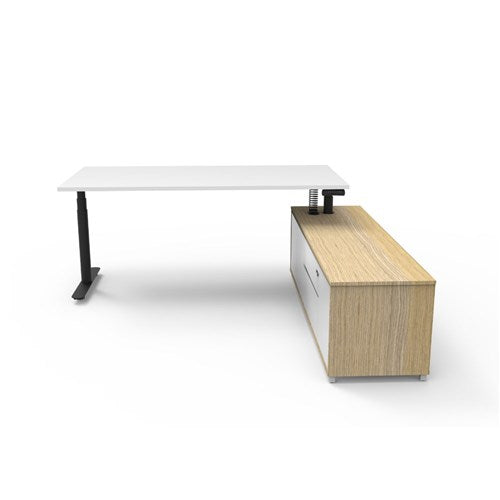 Halo (Round Legs) Electric Height Adjustable Executive Desk & Cabinet