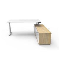 Halo (Round Legs) Electric Height Adjustable Executive Desk & Cabinet