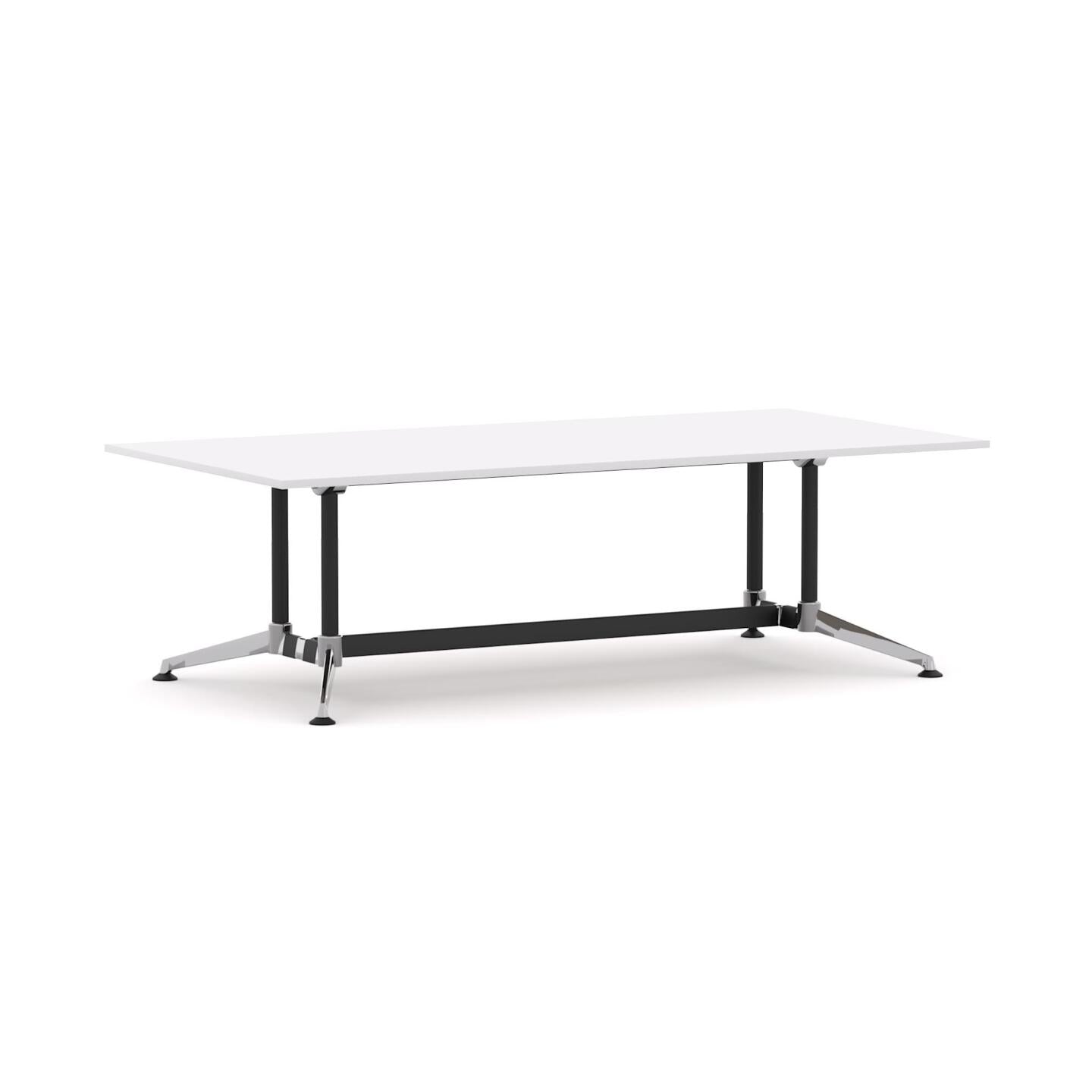 Modulus Boardroom Table Single Span, Twin Post Collar LegPoles withAlloy Feet