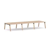Plantation 6-Person Double-sided Desk Workstation Oak