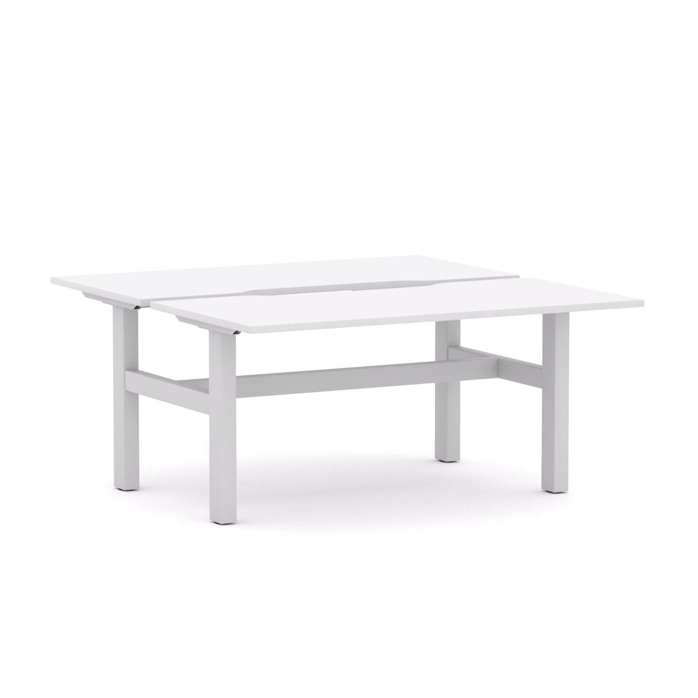 Agile Fixed Rectangle 2-Person Double-sided Desk Workstation