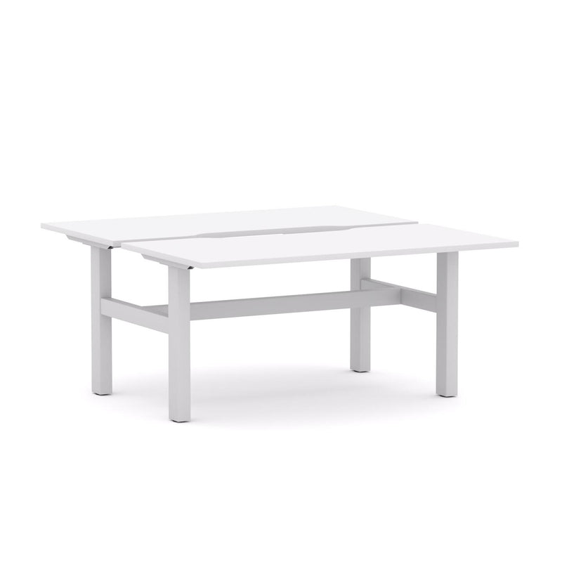Agile Fixed Rectangle 2-Person Double-sided Desk Workstation