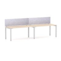 Axis 2 User Single-Sided Desks, 50x50mm Square Leg Design. Includes: AcoustiQ Screen