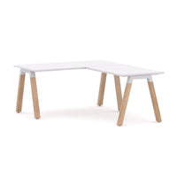Plantation Straight Workstation with Return Oak