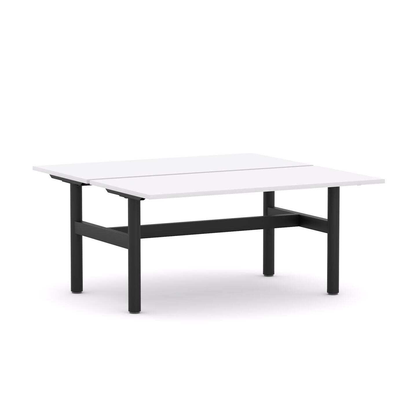 Agile Fixed Round 2-Person Double-sided Desk Workstation