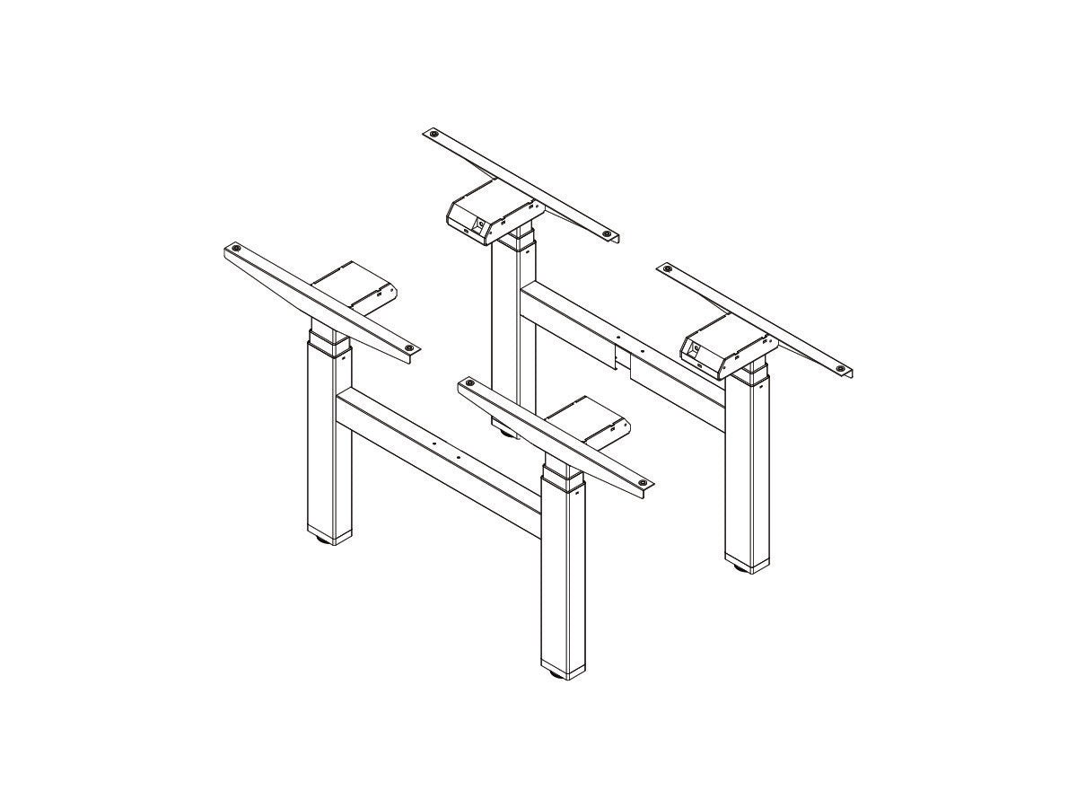 AgileMotion+ Rectangle H-Leg with Rail for Double Sided Workstation