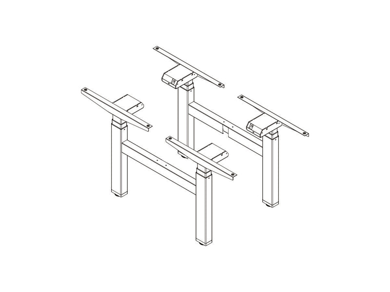 AgileMotion+ Rectangle H-Leg with Rail for Double Sided Workstation