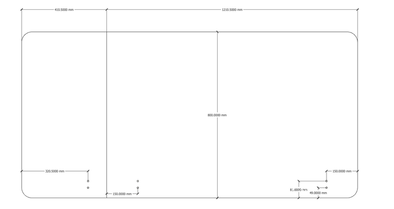 Acouline Single End Wrap 3 Quarter Screen - 90 Deg. Fold - Left Hand Return