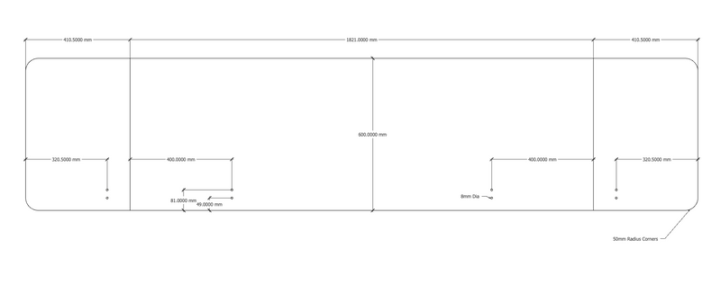 Acouline Double End Wrap 3 Quarter Screen - 90 Deg. Fold