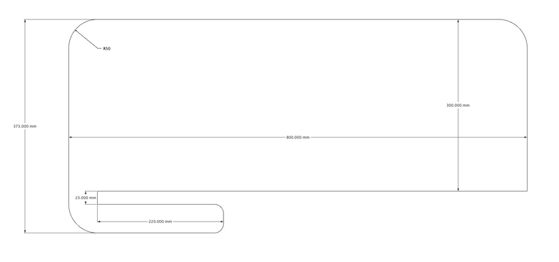 Acouline Slide On Desk Screen - Bloc Cut