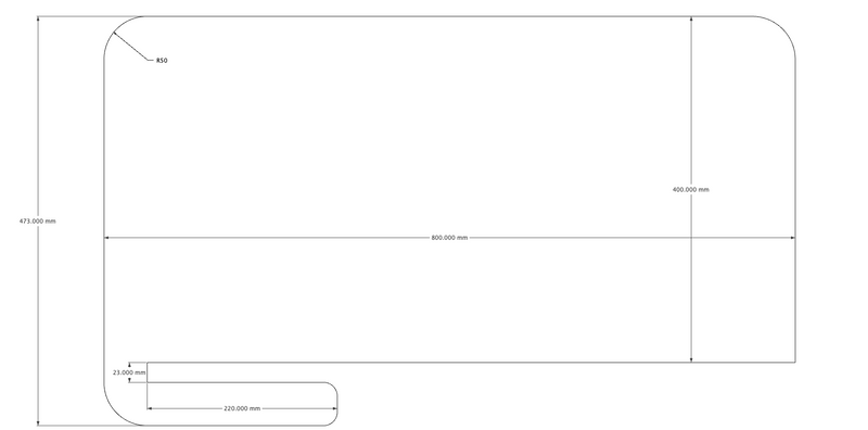 Acouline Slide On Desk Screen - Bloc Cut