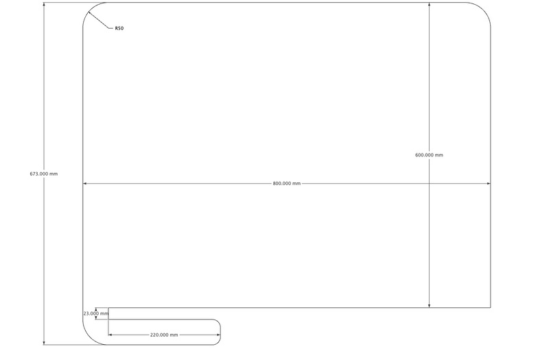 Acouline Slide On Desk Screen - Bloc Cut