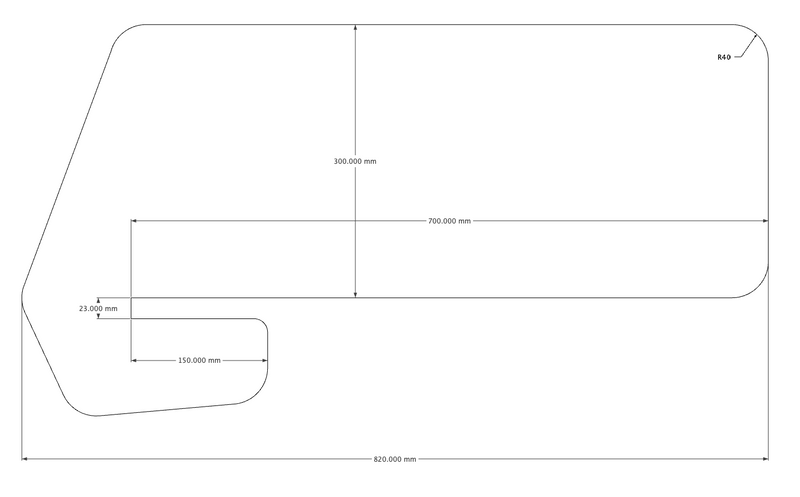 Acouline Slide On Desk Screen - Hook Cut