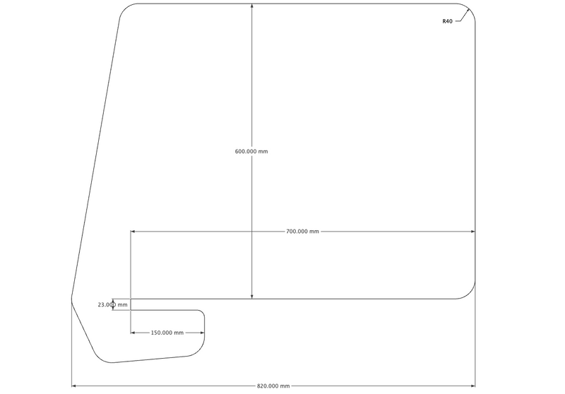 Acouline Slide On Desk Screen - Hook Cut