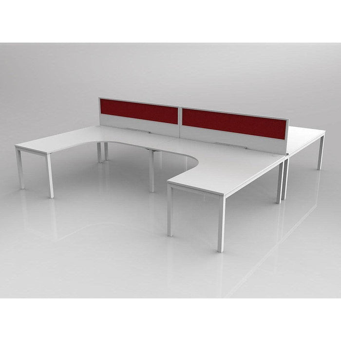 Axis Desk Setting with e-Panel Screens - 4 Person 90 Degree 'H' Configuration
