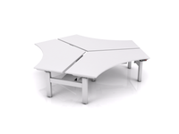 Agile 3 User Electrical Triple 120° Workstation - White Top