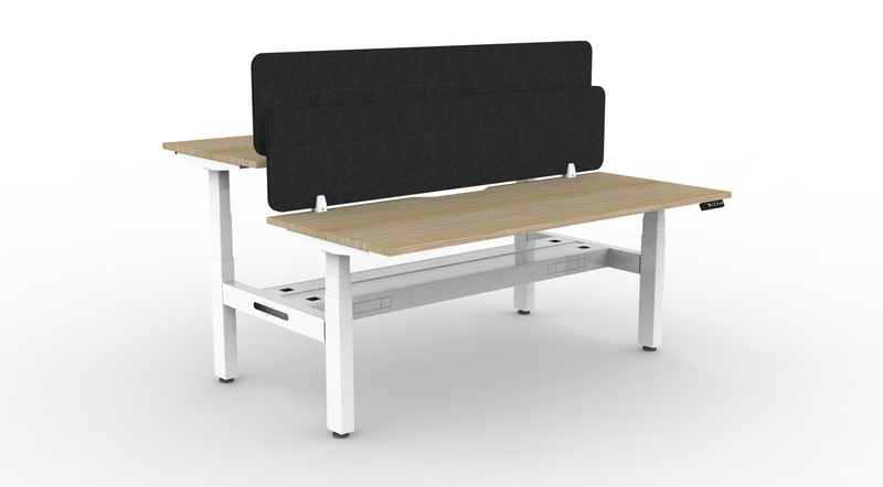 BOOST Plus + Electric Height Adjustable Back to Back Workstation with Eco Screens (2 Person)