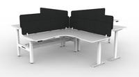 BOOST Plus + Electric Height Adjustable X Configuration Workstation with Eco Screens (4 Person)
