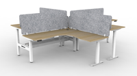 BOOST Plus + Electric Height Adjustable X Configuration Workstation with Eco Screens (4 Person)