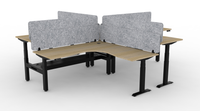 BOOST Plus + Electric Height Adjustable X Configuration Workstation with Eco Screens (4 Person)