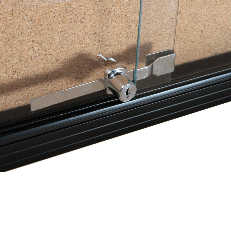 Be Noticed Sliding Door Notice Cases - Corkboard