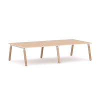 Plantation 4-Person Double-sided Desk Workstation Oak