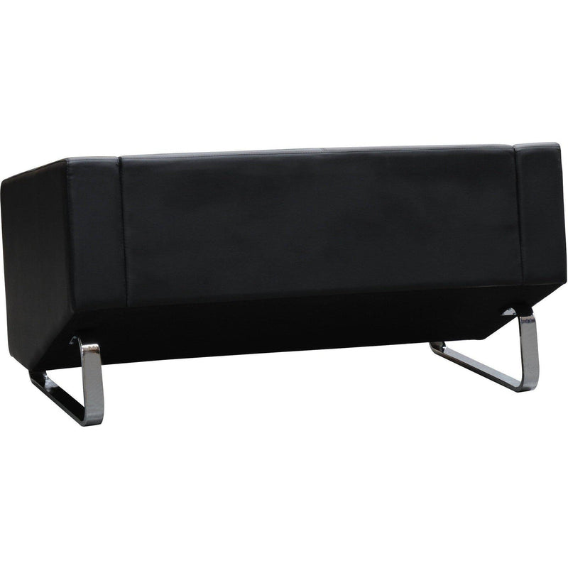 Cube 2 Seater Leather Lounge - Black