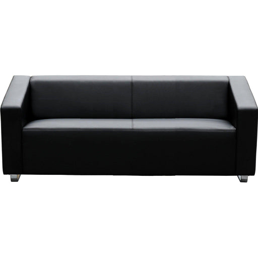 Cube 3 Seater Leather Lounge - Black