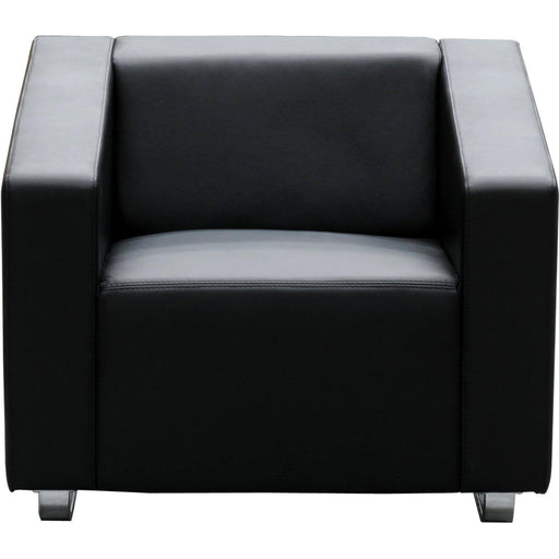 Cube Single Leather Lounge - Black