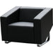 Cube Single Leather Lounge - Black