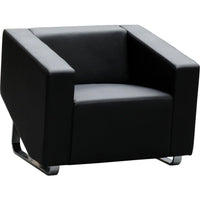 Cube Single Leather Lounge - Black