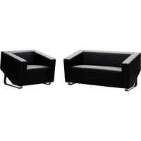 Cube Single Leather Lounge - Black