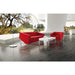 Cube Single Leather Lounge - Red