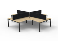 Infinity Profile Leg Corner Workstation - 4 Persons With Eco Panel