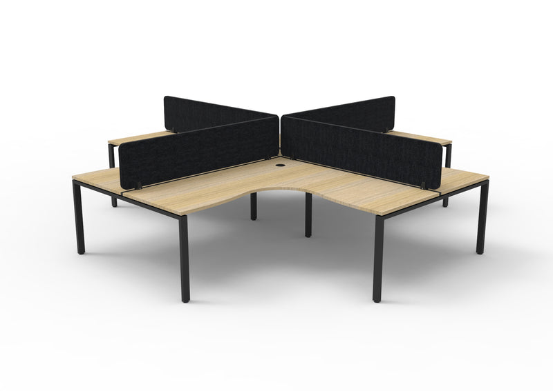 Infinity Profile Leg Corner Workstation - 4 Persons With Eco Panel