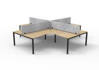 Infinity Profile Leg Corner Workstation - 4 Persons With Eco Panel