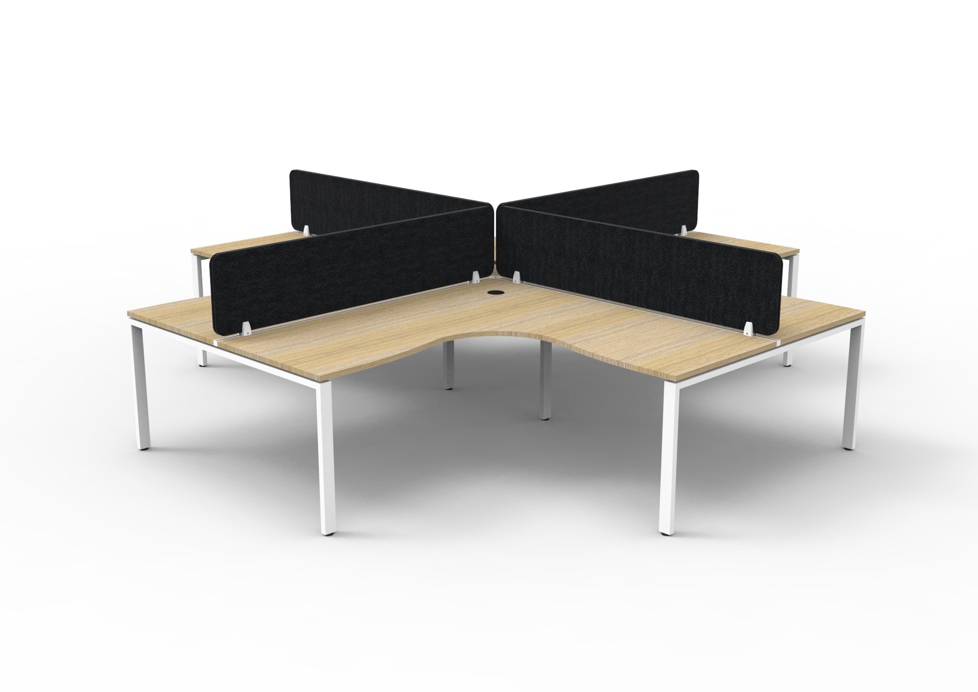 Infinity Profile Leg Corner Workstation - 4 Persons With Eco Panel