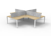 Infinity Profile Leg Corner Workstation - 4 Persons With Eco Panel