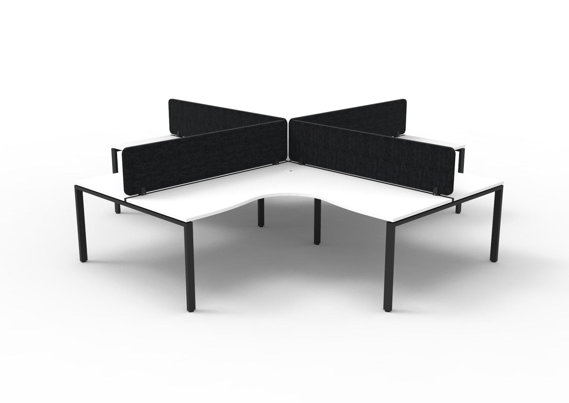 Infinity Profile Leg Corner Workstation - 4 Persons With Eco Panel
