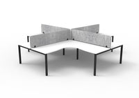 Infinity Profile Leg Corner Workstation - 4 Persons With Eco Panel